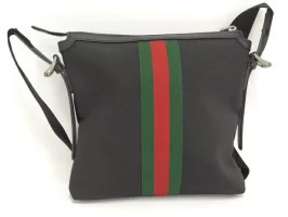 Gucci Sherry Black Shoulder Canvas Bag Black